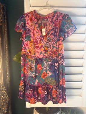 Anthropologie Penrose Tiered Tunic Mini Dress, size Small